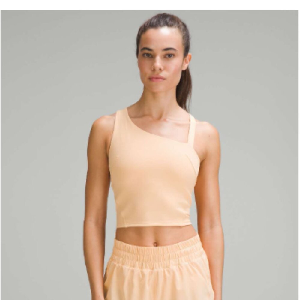 Lululemon Everlux Asymmetrical Tennis Tank Top in Summer Glow Peach W1EI5S Sz 12